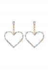 Hollow Heart Glittering Rhinestone Earrings