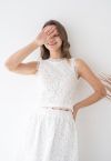 Diva Full Lace Crop Top in White