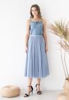 My Secret Garden Tulle Maxi Skirt in Blue