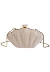 Sparkling Seashell Shape Clutch in Gold