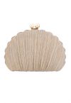 Ritzy Seashell Pearl Clutch in Gold