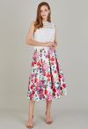 Blossom Bliss Jacquard Pleated Midi Skirt