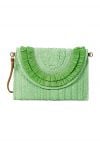 Raffia Solid Color Envelope Bag in Green