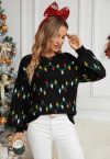 Christmas Colorful Light Pattern Knit Sweater