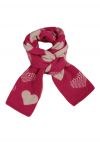 Heart Pattern Soft Knit Scarf in Magenta