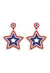 Color Block Beaded Star Earrings