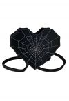 Spider Web Print Heart Backpack in Black