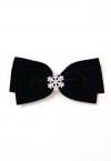 Snowflake Velvet Bowknot Hair Clip in Black