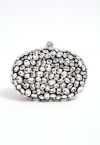 Sparkly Rhinestones Oval Clutch in Black