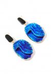 Shimmer Navy Blue Resin Earrings