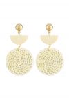 Organic Wooden Straw Weave Earrings