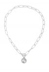 Silver Ball Oval Chain Necklace