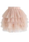 Love Me More Layered Tulle Skirt in Nude Pink for Kids