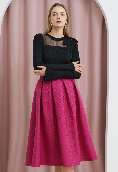 Hot pink 2024 flare skirt