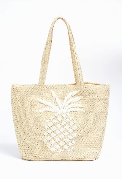 Pineapple Woven Straw Shoulder Bag