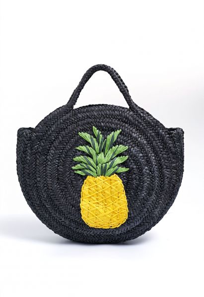 Pineapple Pattern Woven Straw Bag