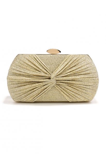 Shining Gift Knotted Clutch in Gold