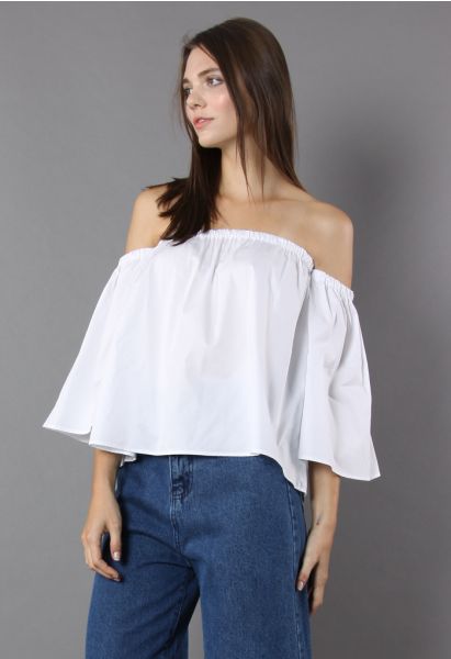 Delight Moment Off-shoulder Top in White