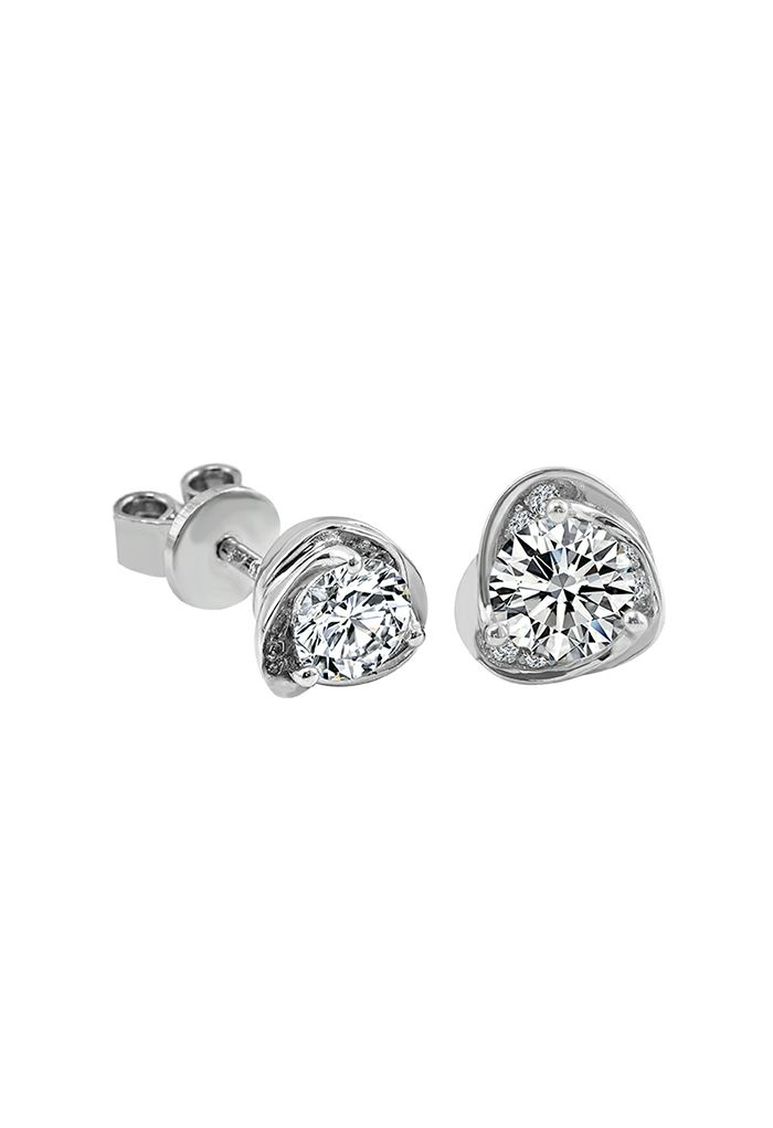 Floral Moissanite Diamond Earrings