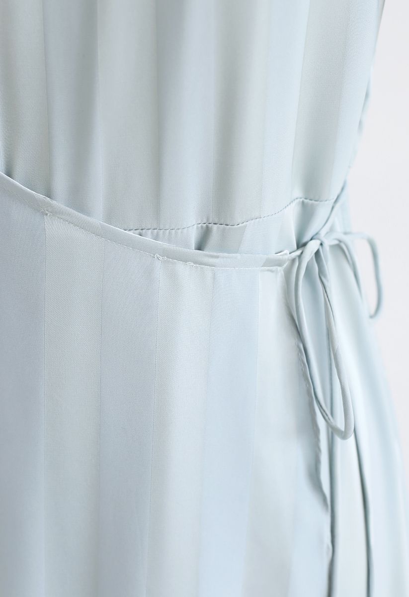 Subtle Stripe Asymmetric Dress in Mint