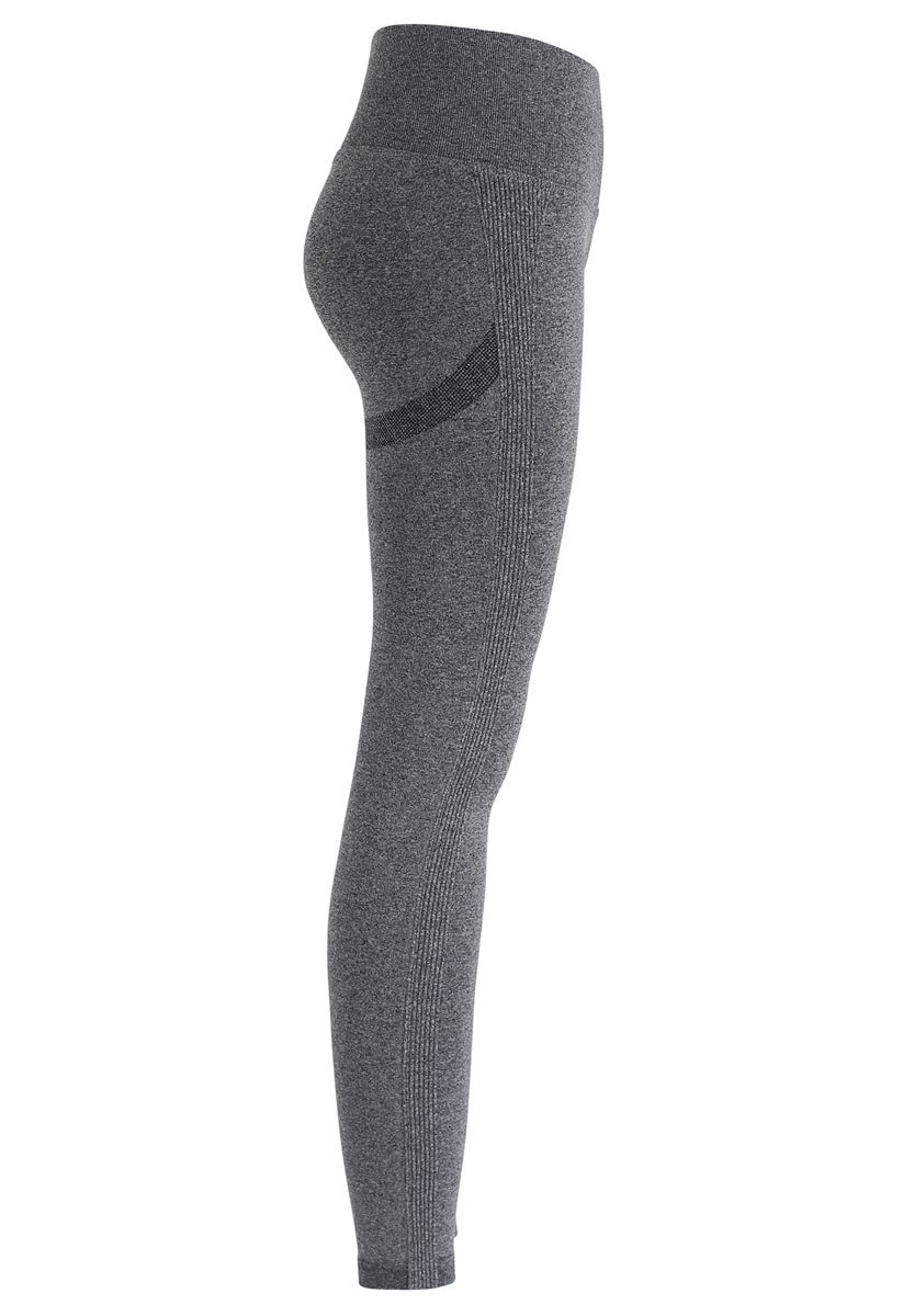Butt Lift High-Rise Fitted Leggings in Grey