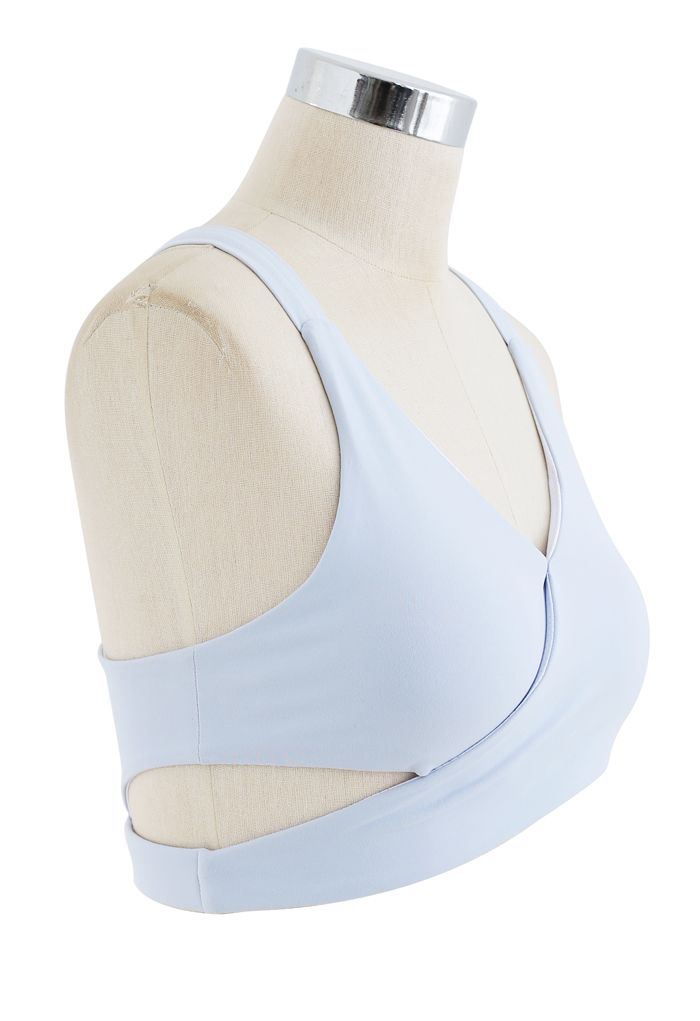 Wrap Design Low-Impact Sports Bra in Baby Blue - Retro, Indie and Unique  Fashion