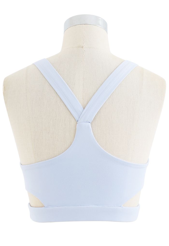 Wrap Design Low-Impact Sports Bra in Baby Blue - Retro, Indie and Unique  Fashion