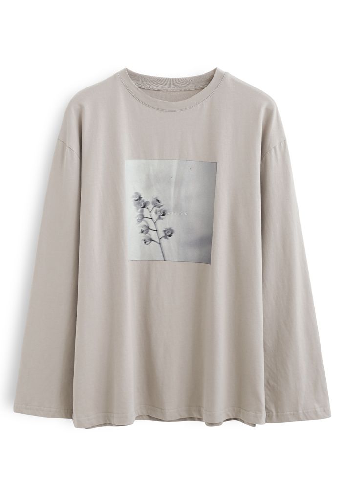 Printed Flower Loose T-Shirt