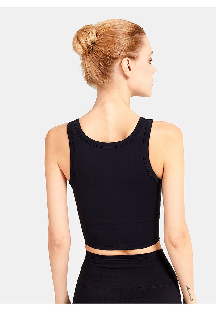 V-Neck Low-Impact Sports Bra in Black