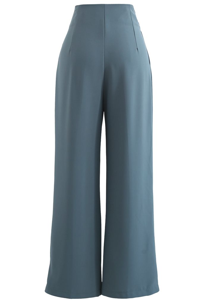 Pearly Chain Seamed Pants in Teal