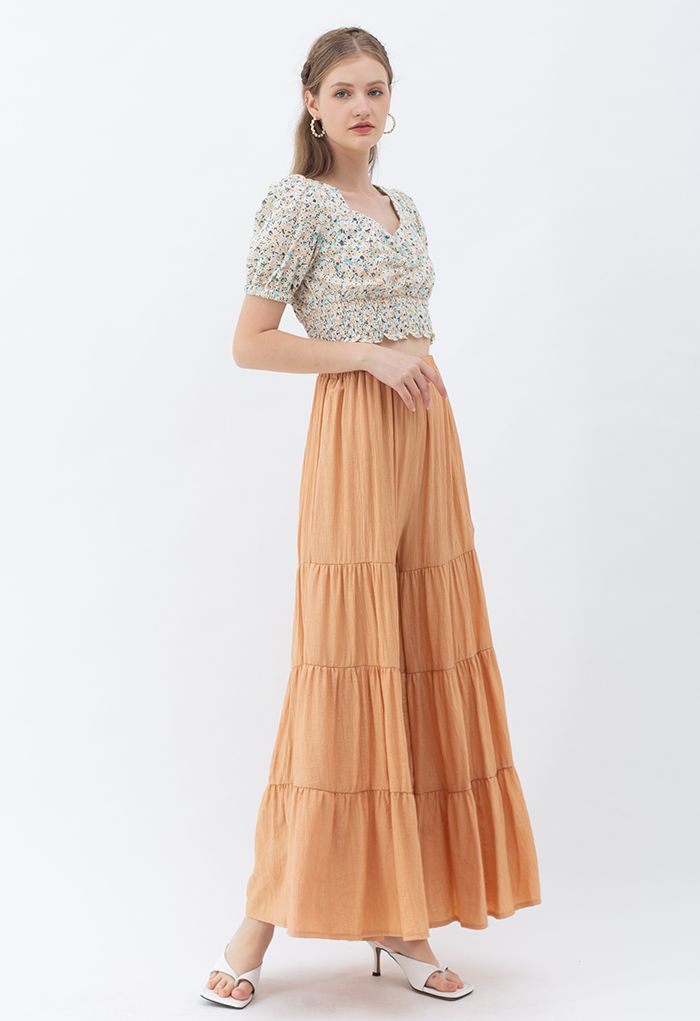 Sunny Days Wide-Leg Pants in Apricot
