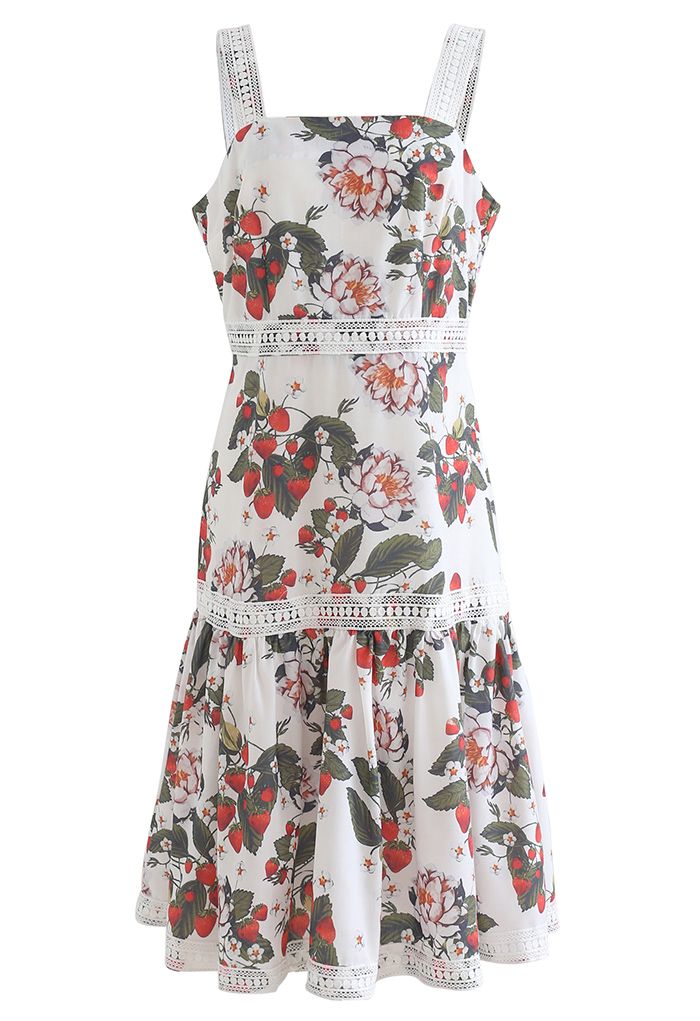 Strawberry and Flower Print Cami Dress