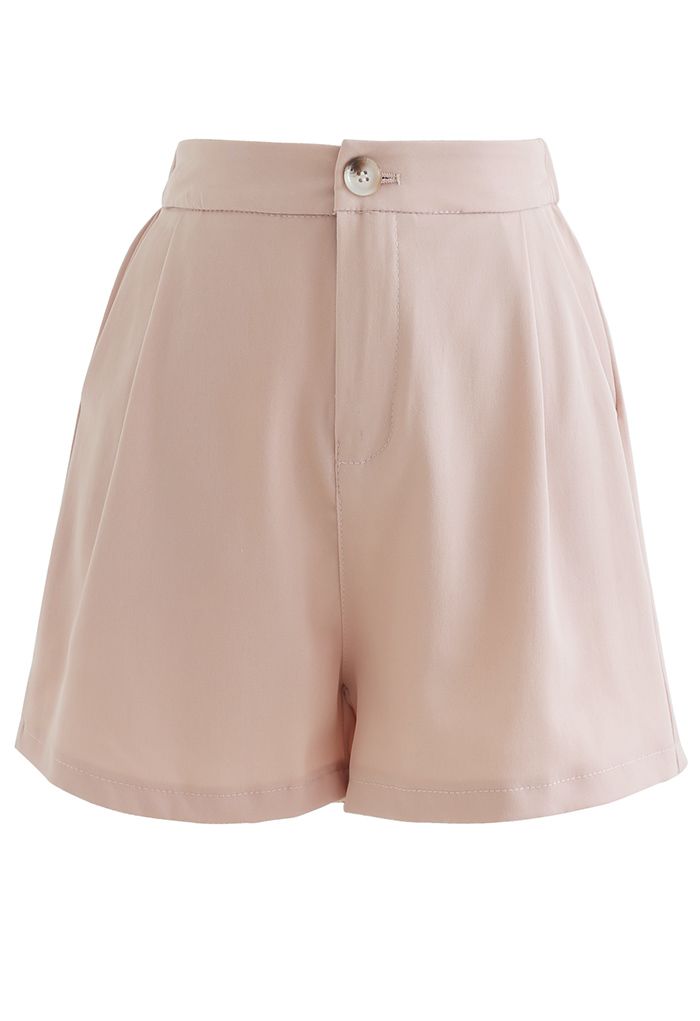Three-Piece Blazer and Shorts Set in Blush Pink