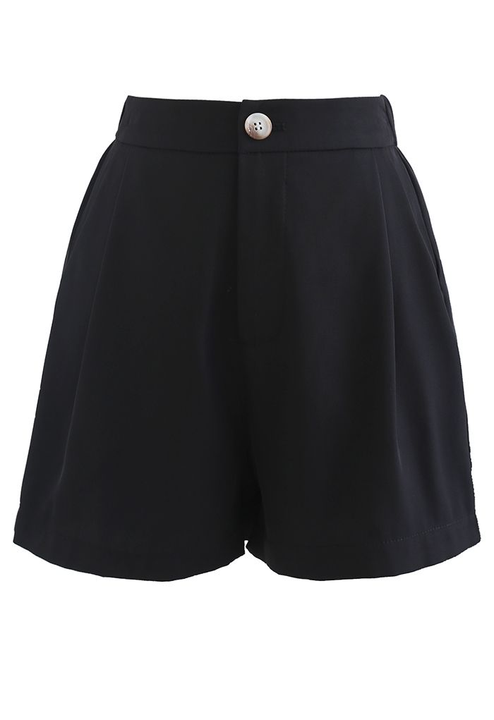 Three-Piece Blazer and Shorts Set in Black