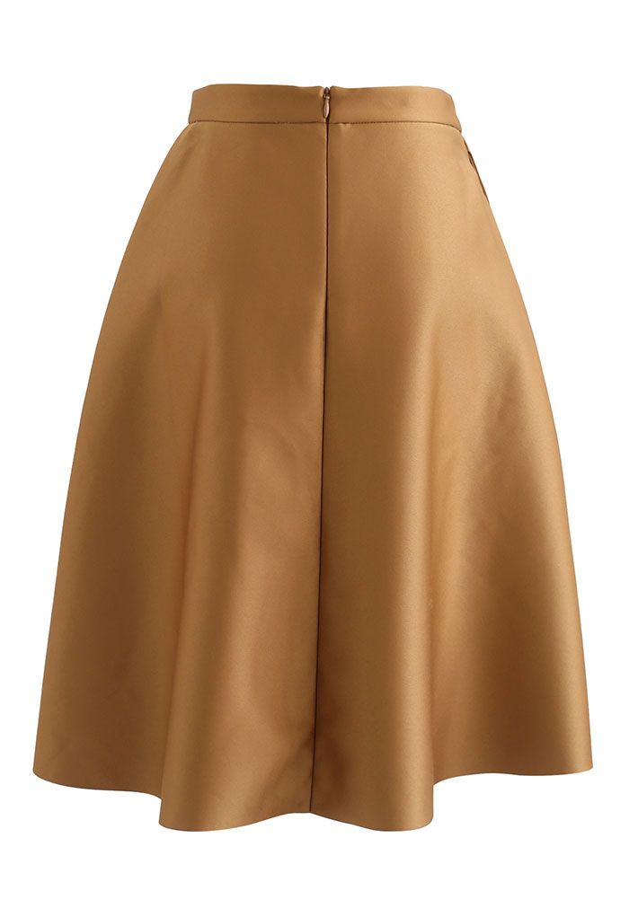 Fake Pocket Decorated Folded Skirt