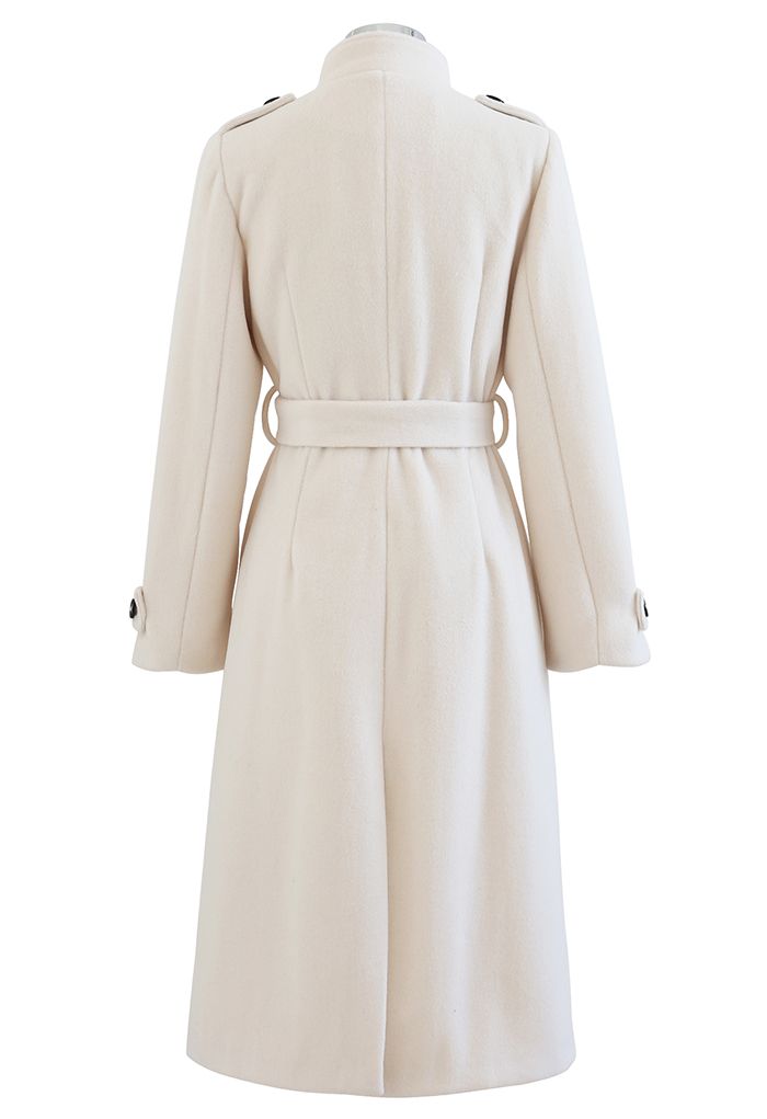 Dreamy Stand-Up Collar Wool-Blend Longline Coat