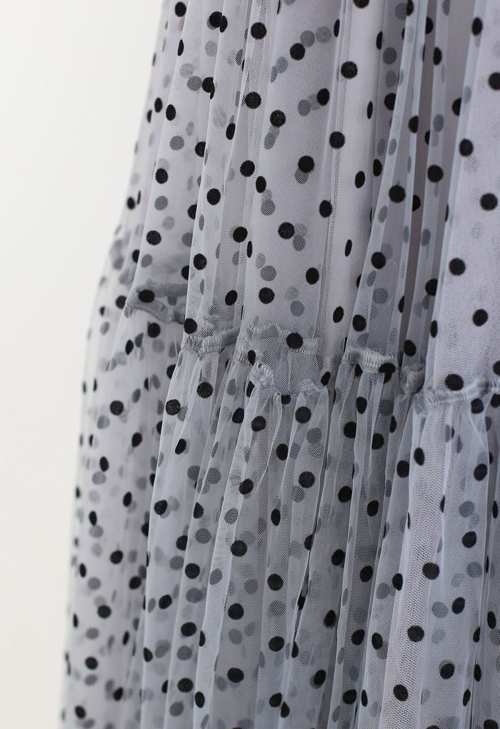 Can't Let Go Dots Mesh Tulle Skirt in Dusty Blue - Retro, Indie and ...