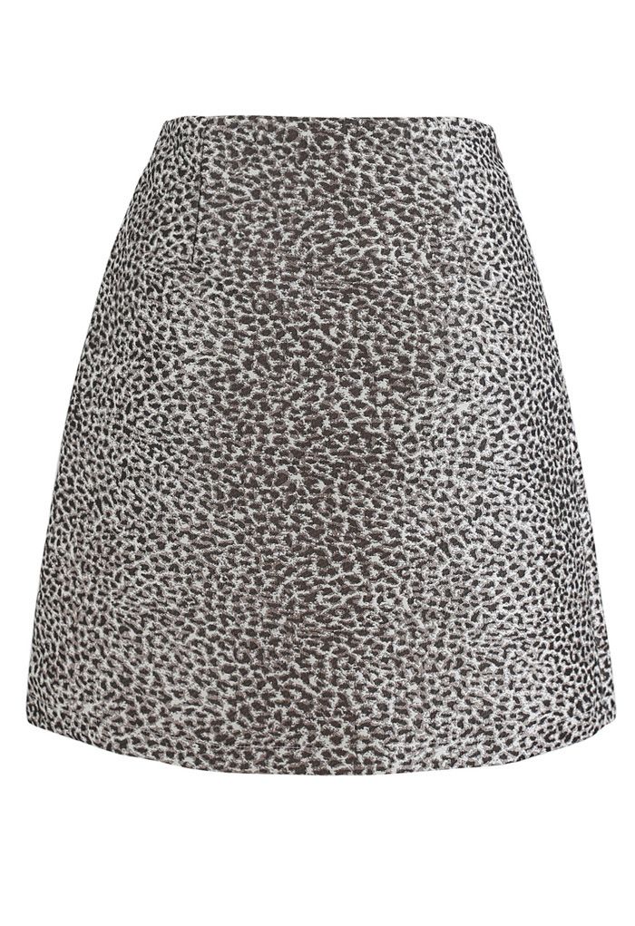 Brown Irregular Dot Mini Skirt