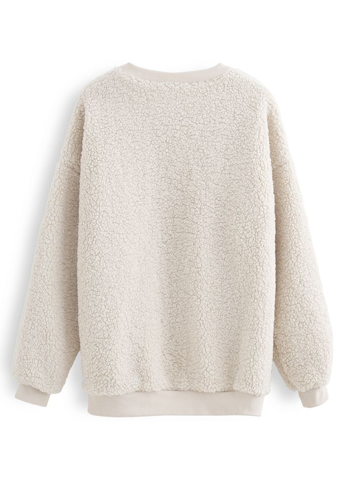 Sherpa Oversized Pullover in Cream