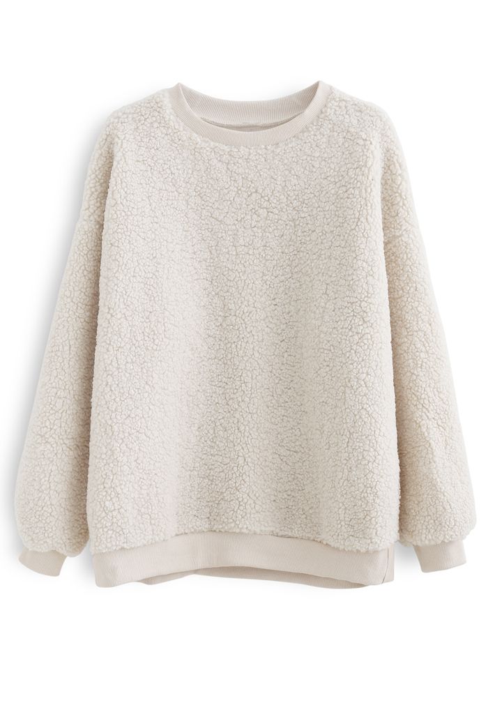 Sherpa Oversized Pullover in Cream