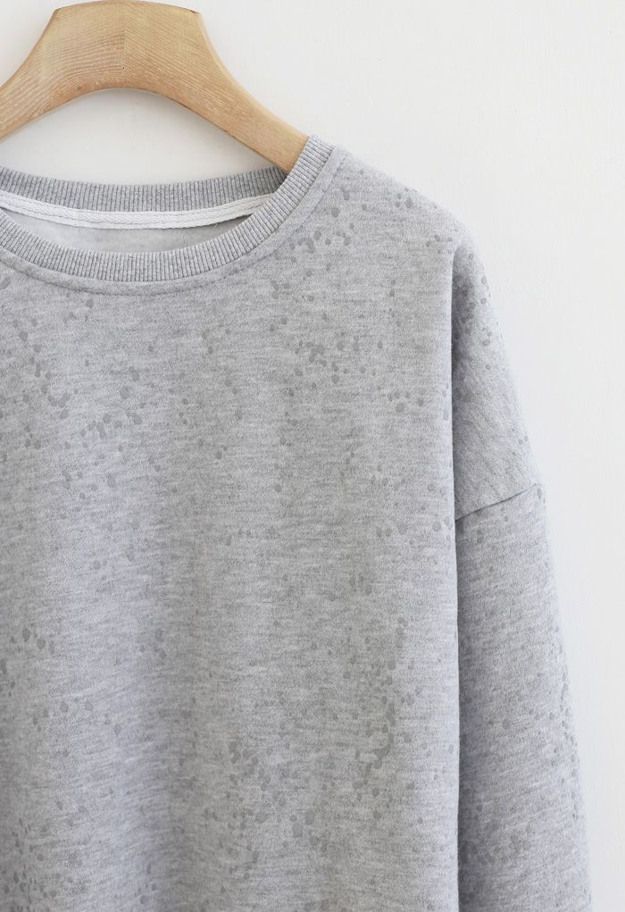 Spotted Fleece Sweatshirt in Grey