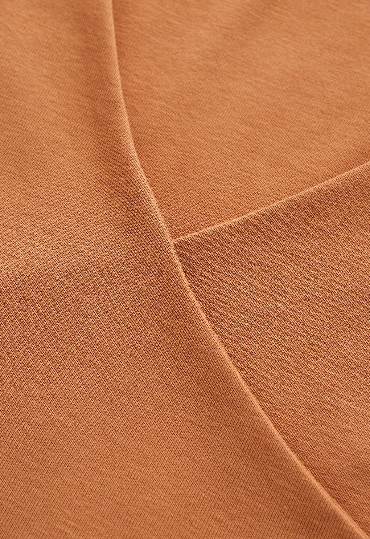 Crisscross Faux-Wrap Soft Cotton Top in Pumpkin