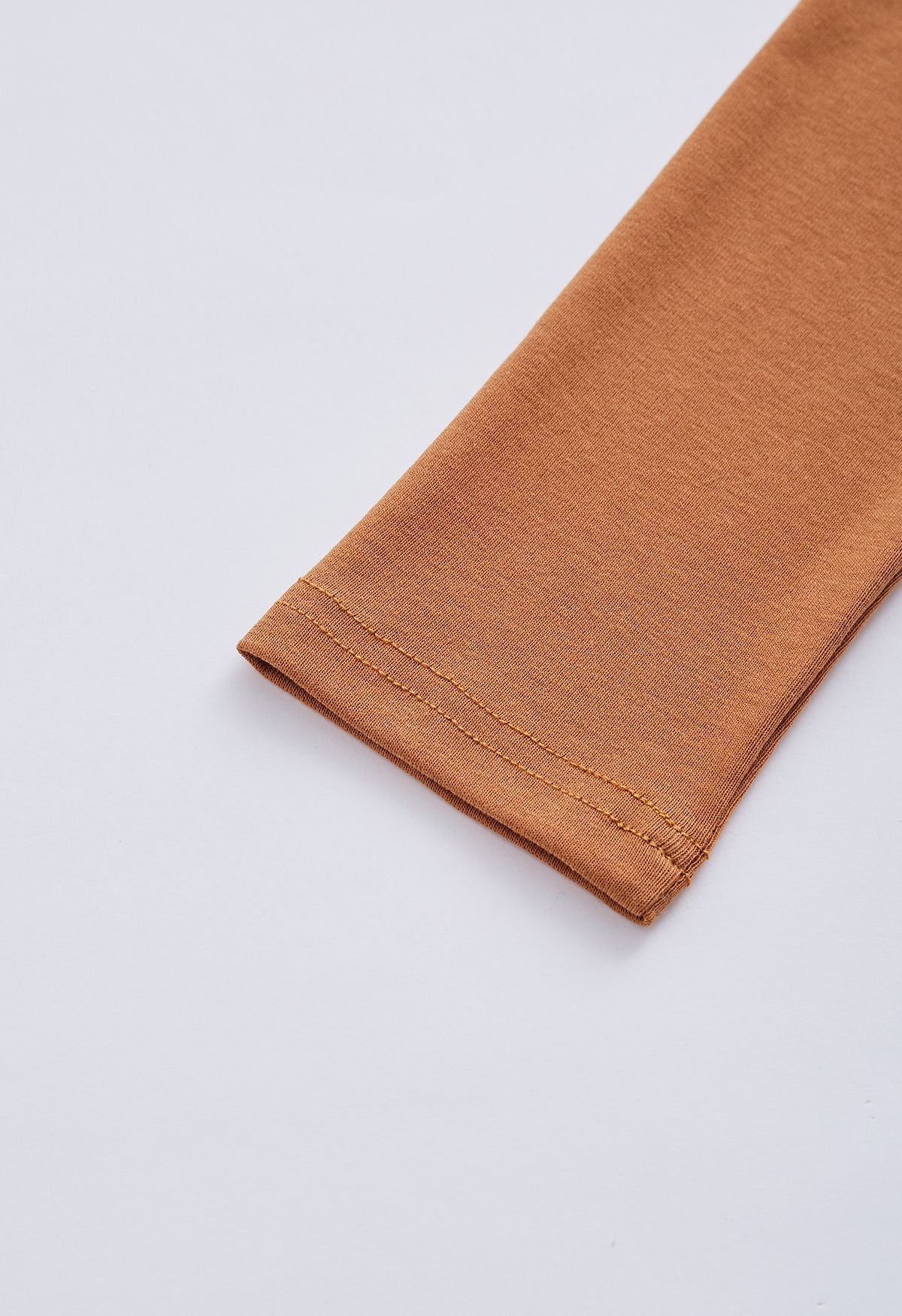 Crisscross Faux-Wrap Soft Cotton Top in Pumpkin
