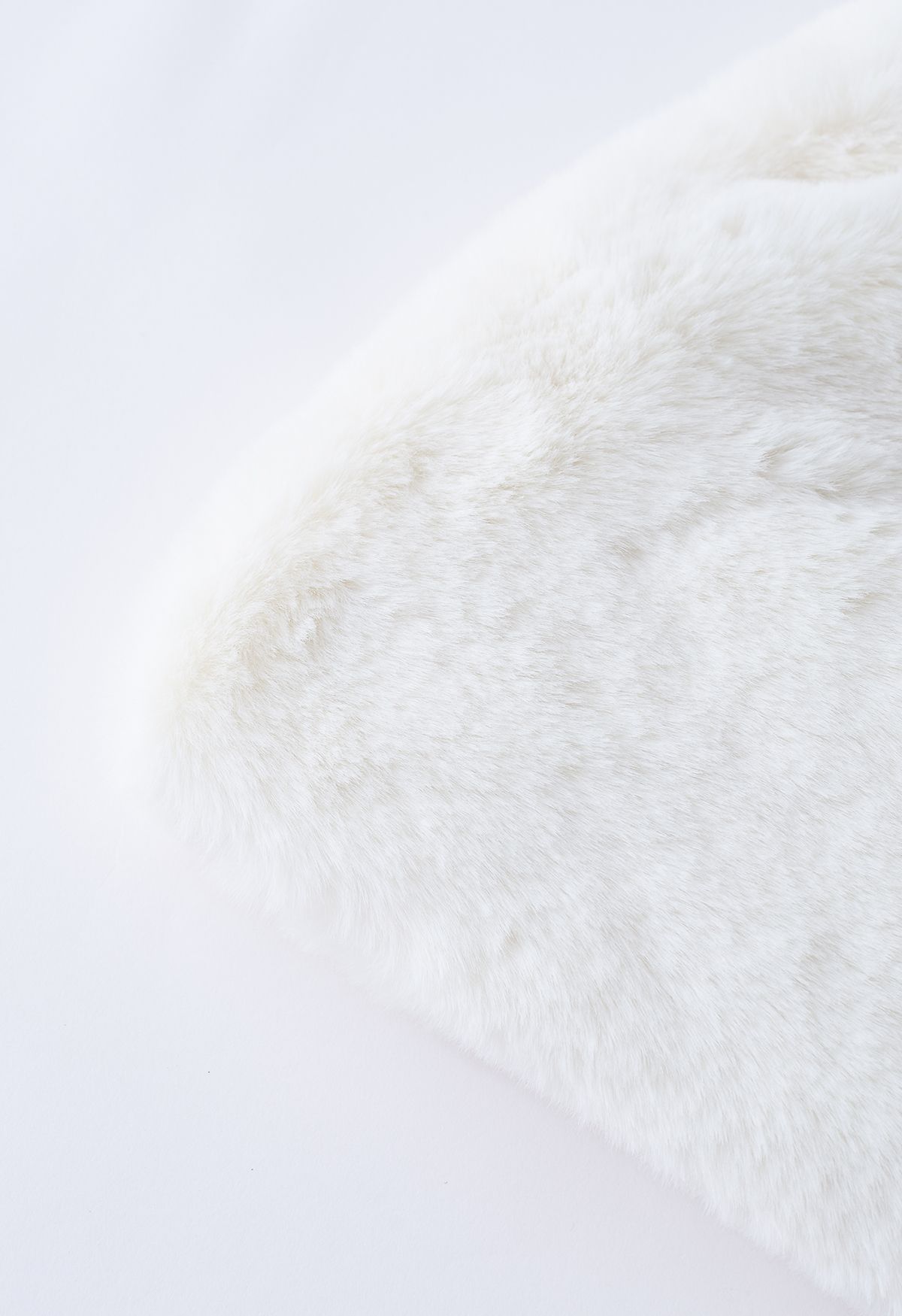 Ultra-Soft Faux Fur Shoulder Bag in White