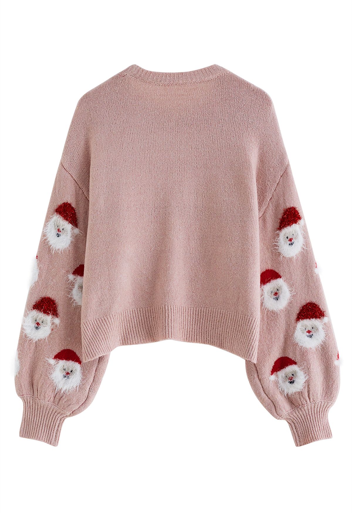 Fuzzy Santa Claus Knit Top in Pink