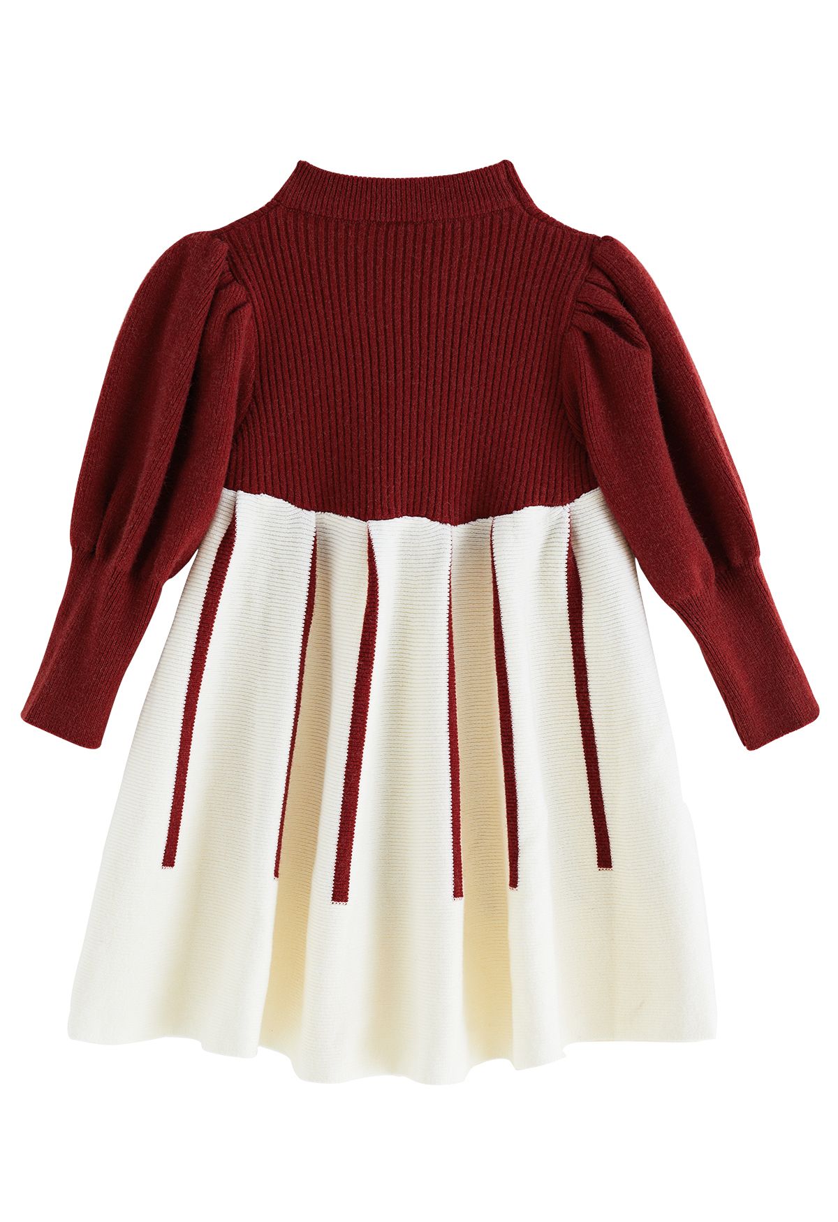Sweet Red Bowknot Knit Dress For Kids