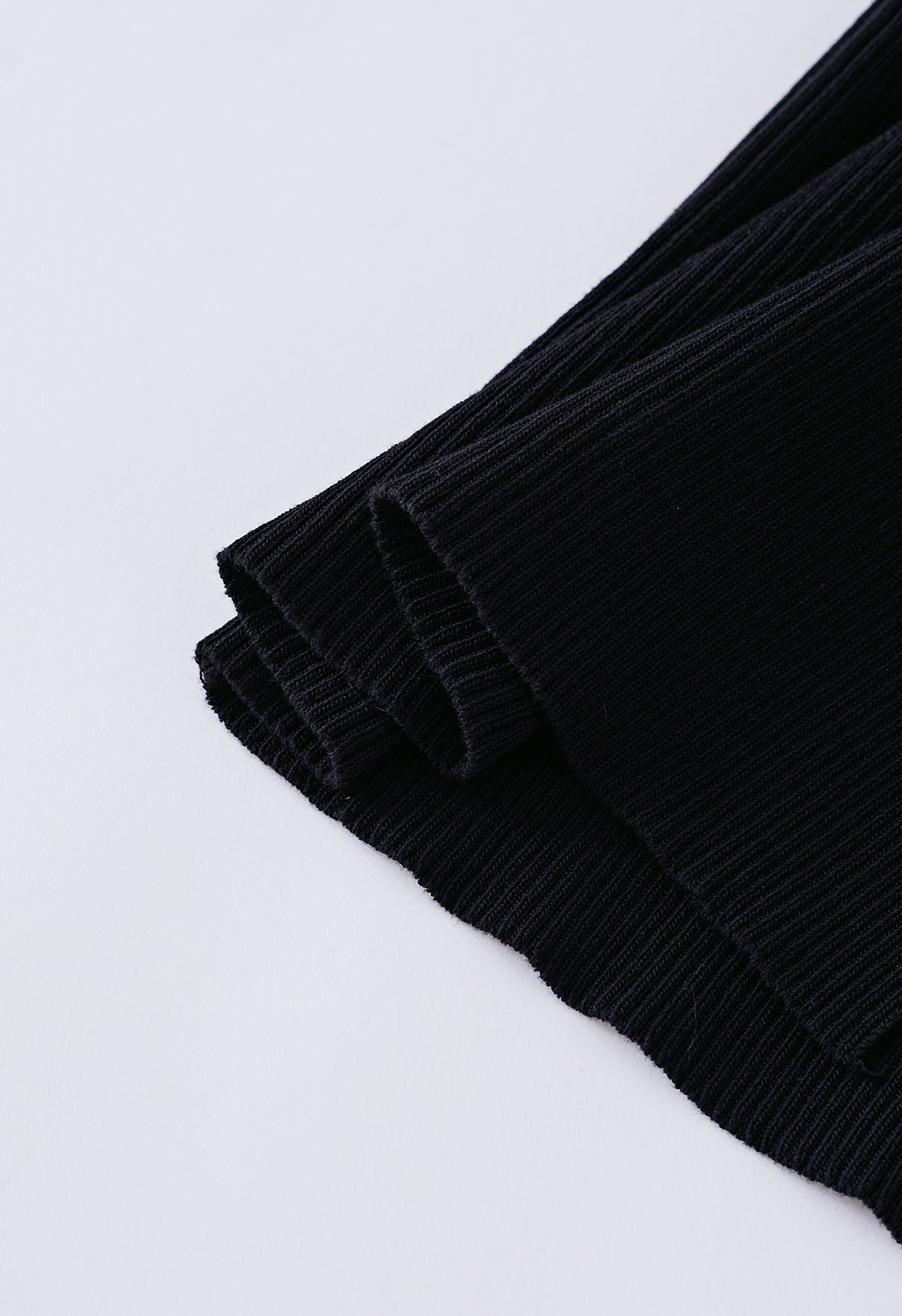 Front Cutout Split Hem Knit Dress in Black