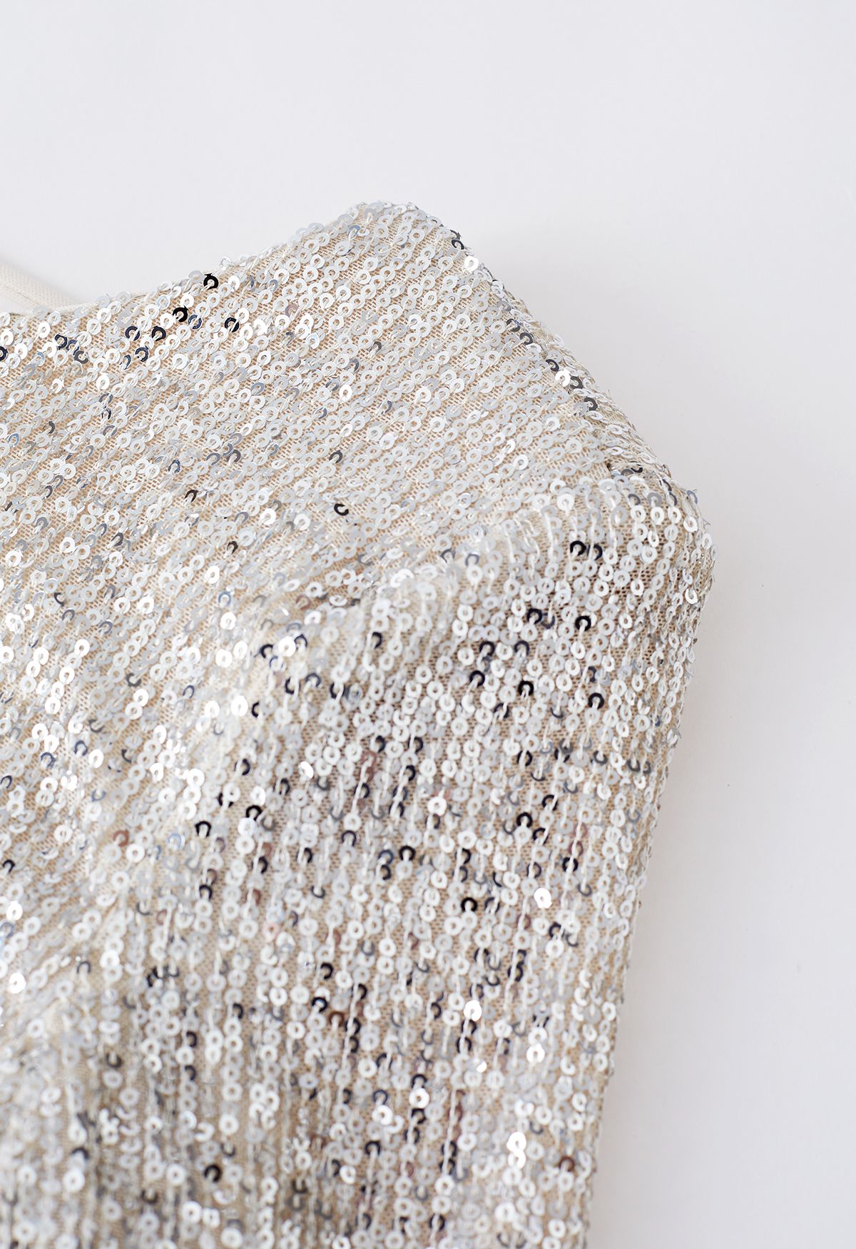 Sparkle Sequin Tie Back Cocktail Dress in Silver