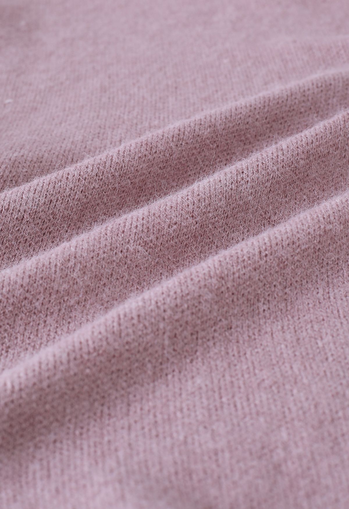 Wide Lapel Loose Knit Cardigan in Dusty Pink