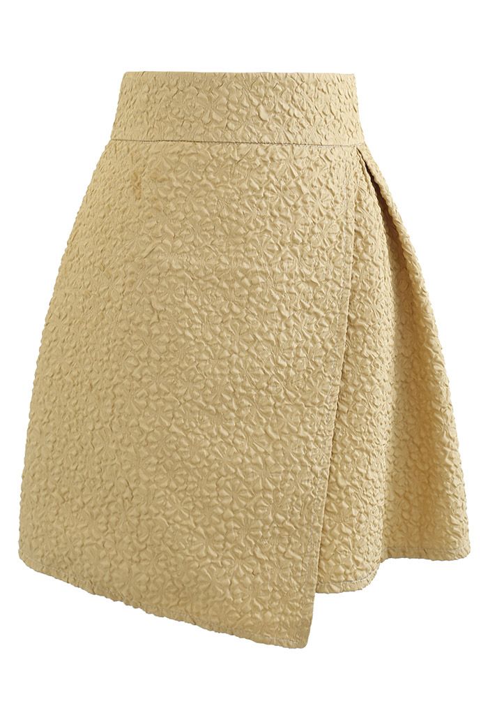 Embossed Flap Mini Skirt in Ginger